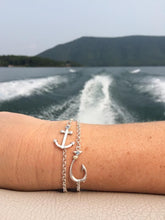 Ladies Anchor Bracelet from Nau-T-Girl in Silver with Imitation Blue Stone