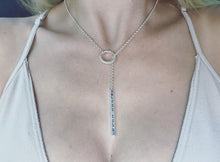 Ladies Bar Lariat Necklace on Rolo Chain from Nau-T-Girl in Silver