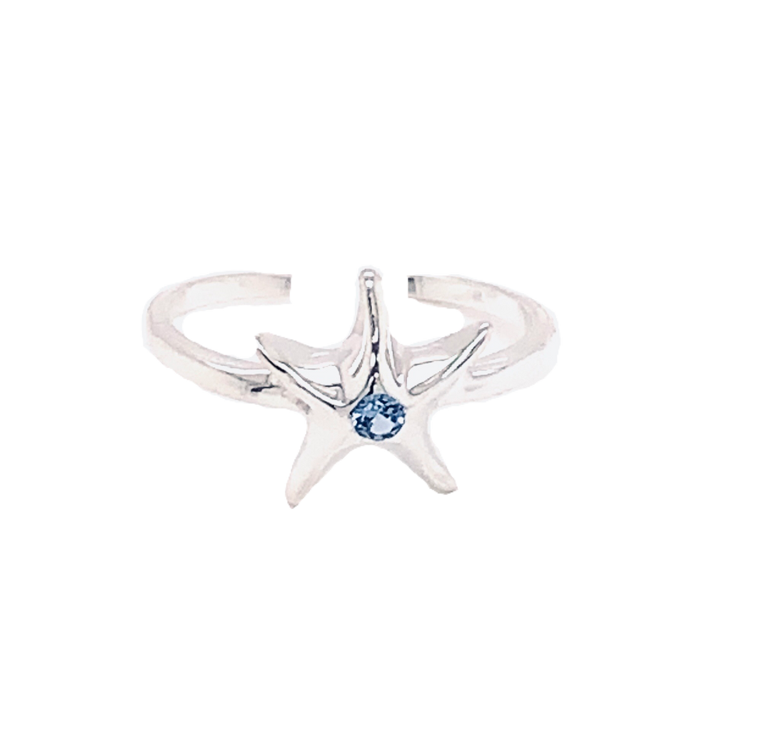 Ladies' Silver Starfish Toe Ring from Nau-T-Girl