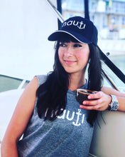 “NAUTI” Anchor Ladies’ Sleeveless Loose T-shirt Tank in Black, White or Heather Grey