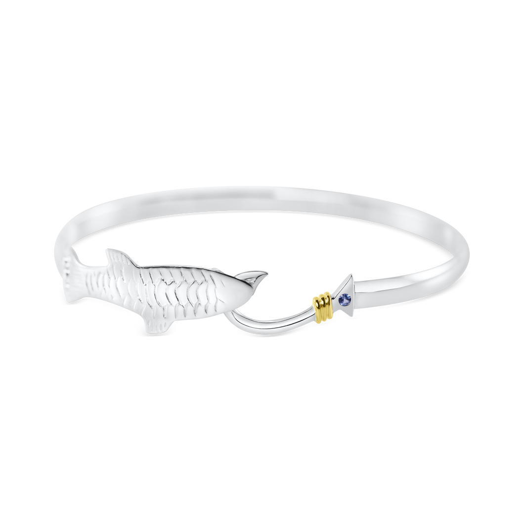 Ladies' Silver Fish-Hook Bangle Bracelet from Nau-T-Girl