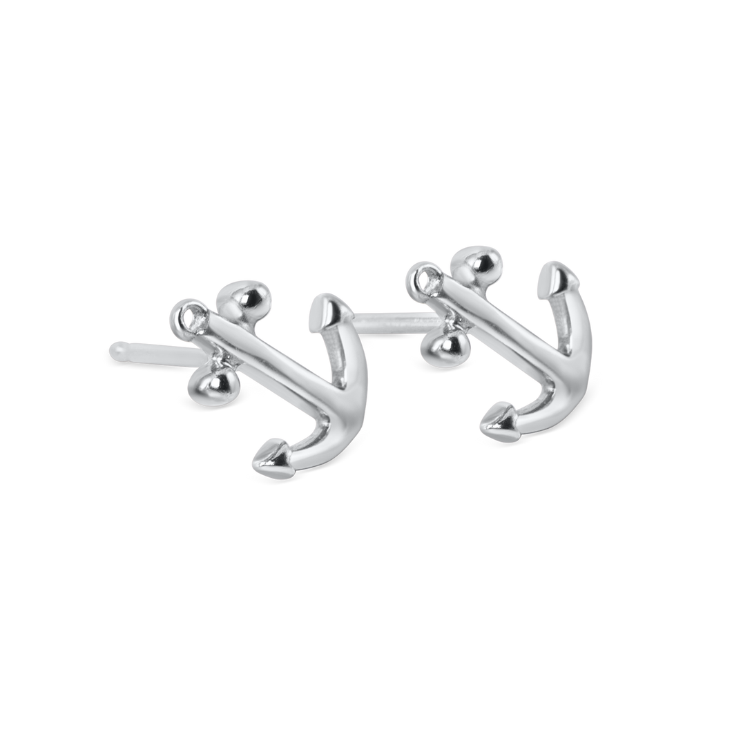 Ladies' Silver Anchor Stud Earrings from Nau-T-Girl