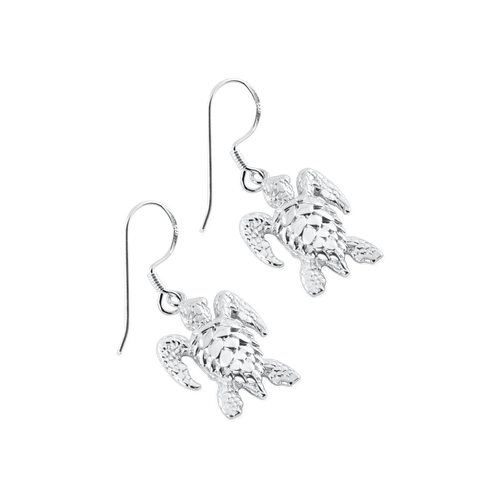 Ladies' Silver Sea Turtle Dangle Earrings from Nau-T-Girl