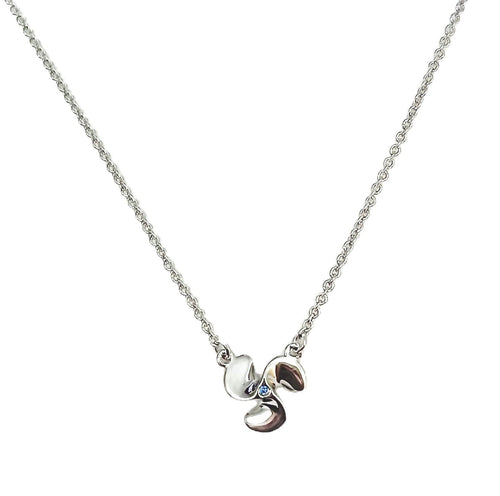 Ladies Propeller Necklace Mini from Nau-T-Girl in Silver with Blue CZ