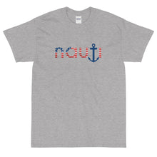 "NAUTI American Flag" / Stars and Stripes Men's Short Sleeve T-Shirt in Sport Grey, Ash, White