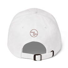"it's a NAUTI thing" Ladies' Adult Anchor Baseball Cap in White with Maroon embroidery