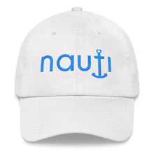 Ladies "NAUTI" Anchor Baseball Cap in Sky Blue or Light Pink with White Embroidery