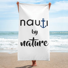 "NAUTI by Nature" Beach Towel in White Terry Fabric
