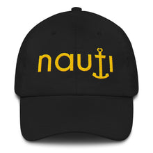 "NAUTI" Ladies' Anchor Baseball Cap in Black or Navy with Gold Embroidery