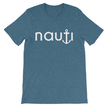 Mens "NAUTI" Anchor Super Soft T-Shirt in Black, Teal, Navy, Grey or Royal Blue