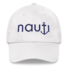 Unisex "NAUTI" Anchor Baseball Cap in Light Blue, Stone or White