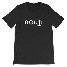 Woman's "NAUTI" Anchor Boyfriend's Soft Loose Cotton T-Shirt in Black, Mint, Blue and White with White Logo