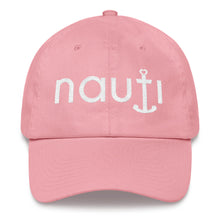 Ladies "NAUTI" Anchor Baseball Cap in Sky Blue or Light Pink with White Embroidery