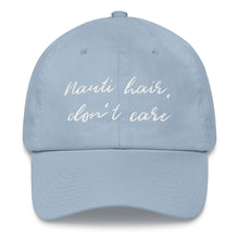 Ladies "Nauti Hair, Don't Care" Adult Baseball Cap in Black, Navy, Sky Blue and Light Pink with White Embroidery