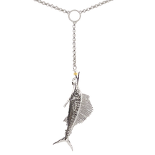 Ladies Sailfish Lariat Necklace from Nau-T-Girl in Silver