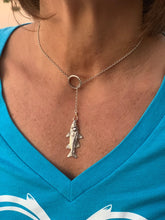 Ladies Snook Lariat Necklace from Nau-T-Girl in Silver with Gold Plated Wrap