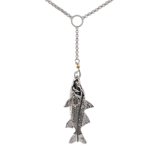 Ladies Snook Lariat Necklace from Nau-T-Girl in Silver with Gold Plated Wrap