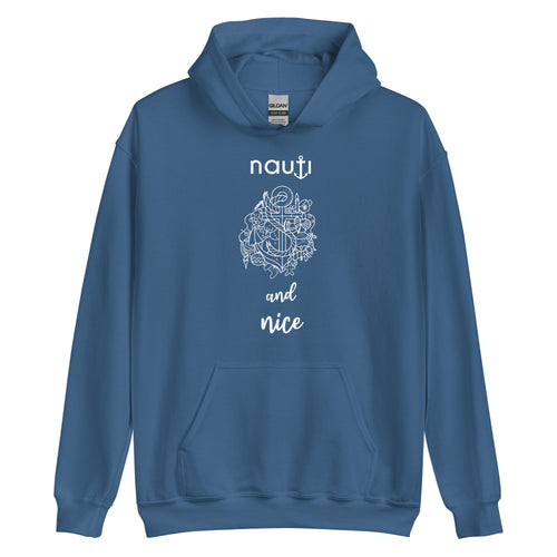 Unisex Limited Edition Nauti Xmas Anchor Hoodie In Indigo Blue or Red