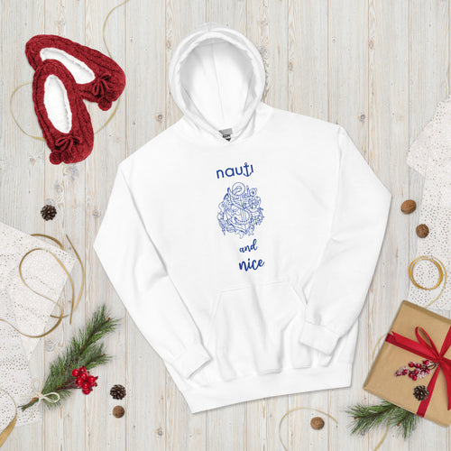 Unisex Limited Edition Nauti Xmas Anchor Hoodie In White