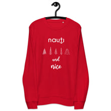 Unisex Limited Edition Nauti Xmas Trees Sweatshirt In Red