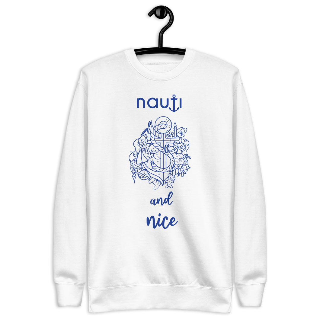 Unisex Limited Edition Nauti Xmas Anchor Sweatshirt In White