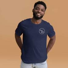 Men "Nauti Styles" logo on the front and "Nauti Guys" on the back T-shirt in Black Heather, Navy, Asphalt and Ocean Blue