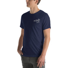 Mens "NautiGuys" T-shirt in Black Heather, Navy, Asphalt and Ocean Blue