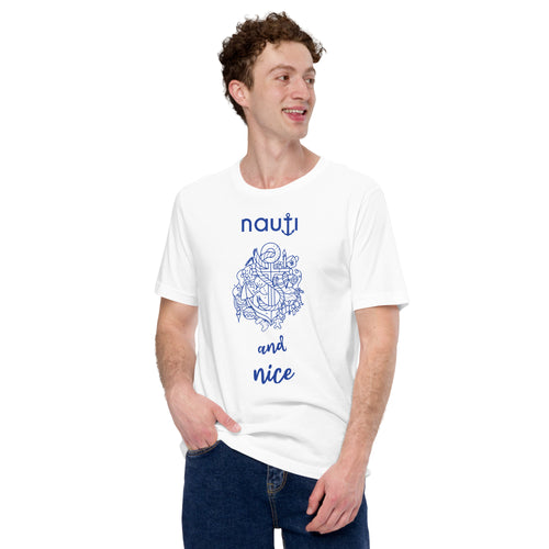 Unisex Limited Edition Nauti Xmas Anchor T-Shirt In White