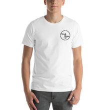 Mens "NautiStyles" logo on the front and "NautiGuys" on the back T-shirt in White