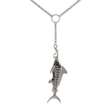 Ladies' Silver White Marlin Ladies Lariat Necklace from Nau-T-Girl