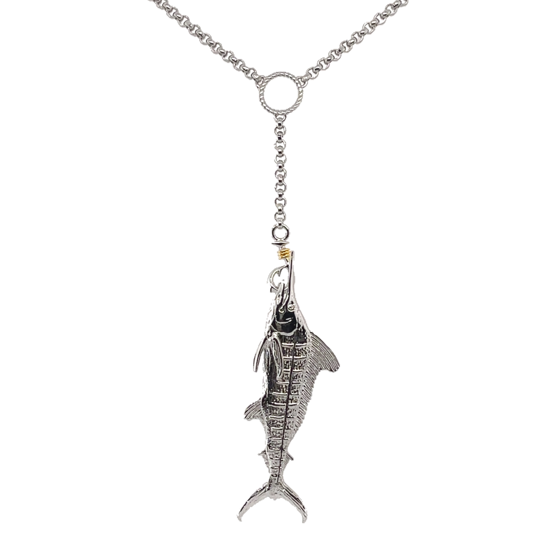Ladies' Silver White Marlin Ladies Lariat Necklace from Nau-T-Girl